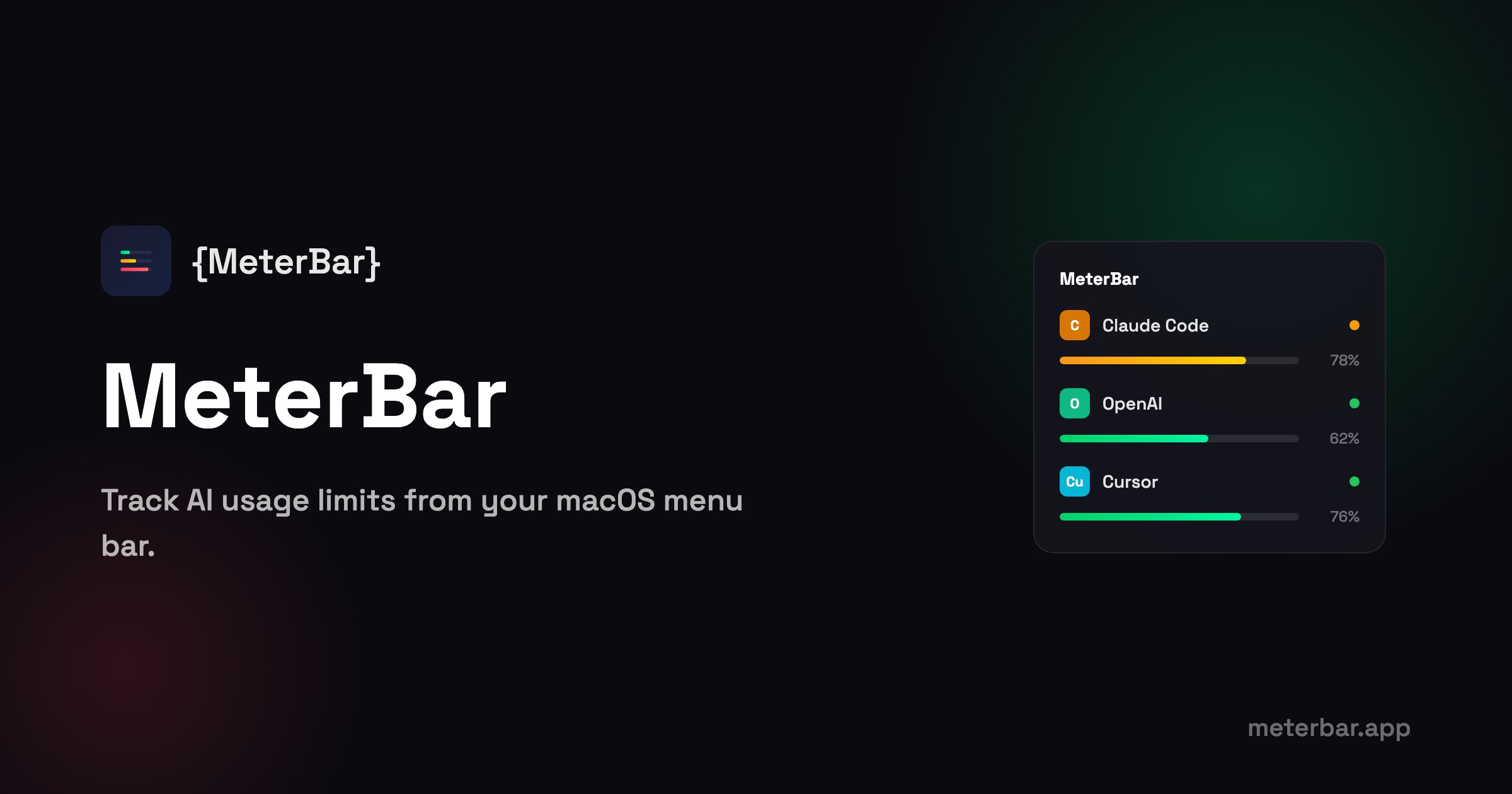 MeterBar 菜单栏界面